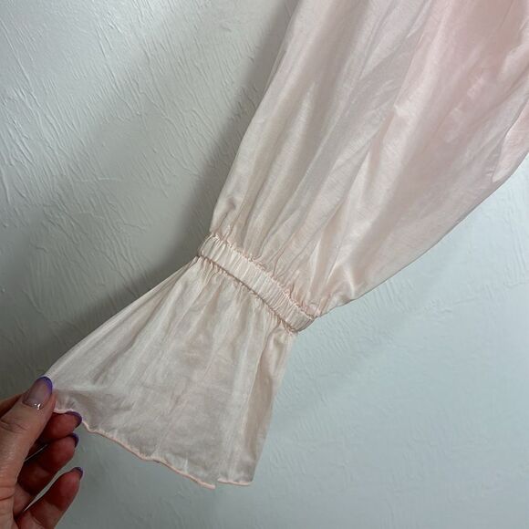 The Tailor & His Lover Bow Bow Shirt Oversized Fit In Pale Pink Size S - Picture 4 of 10